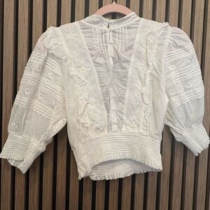 Sunday Best White Embroidered Blouse